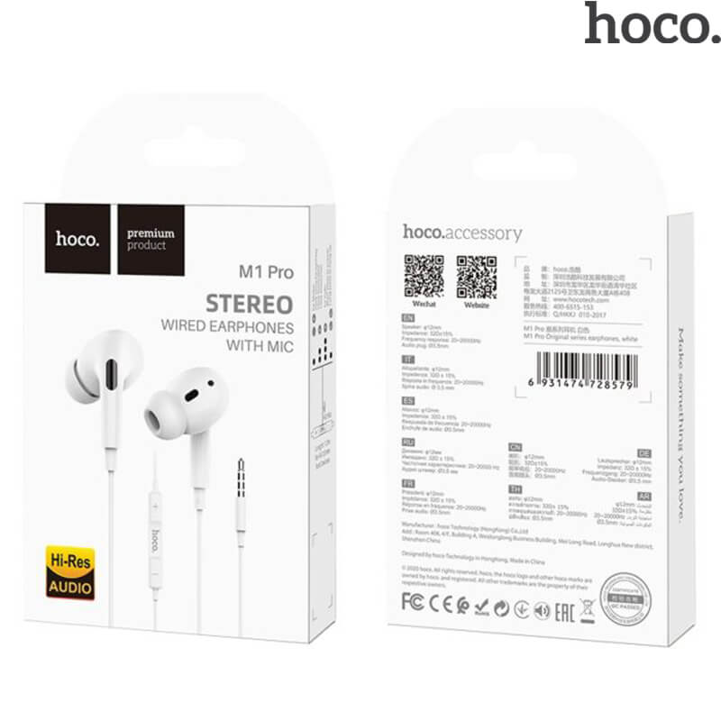 HOCO 3.5mm Earphones with Microphone | M1 Pro Original Series
