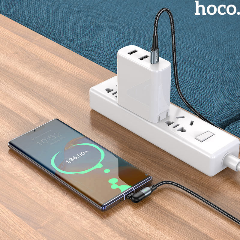 HOCO PD 100W Elbow USB-C to USB-C Charging Cable (1.5m) | U100 Orbit L Shaped Type-C Charger Cable