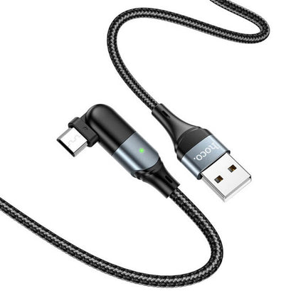 HOCO 2.4A Elbow Micro USB Charging Cable (1.2m) | U100 Orbit L Shaped Data Charger Cable
