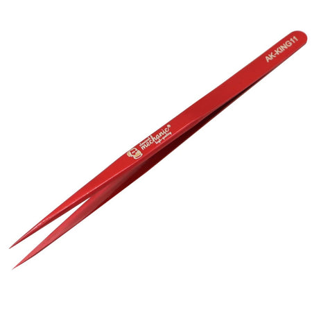 Mechanic AK-11 King ESD Anti-Static Stainless Steel Red Straight Tweezers