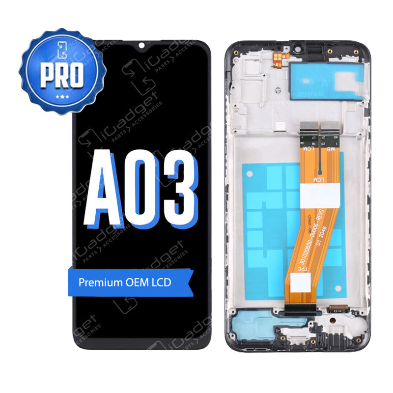 Samsung A03 LCD and Digitiser Replacement with Middle Frame | OEM