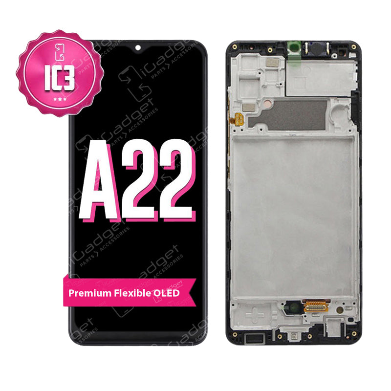 Samsung A22 IC3 Screen Replacement with Middle Frame | OLED