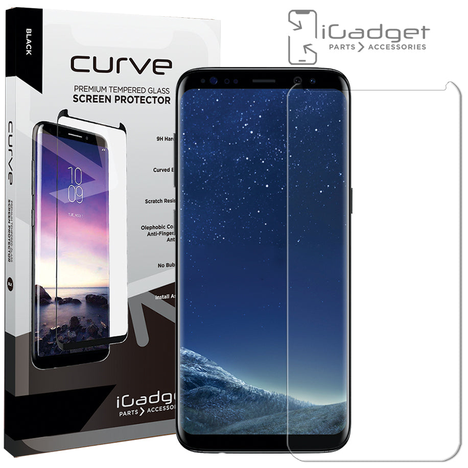 Samsung Galaxy S8 Plus Screen Protector | Edge Adhesive Case Friendly Curved Tempered Glass