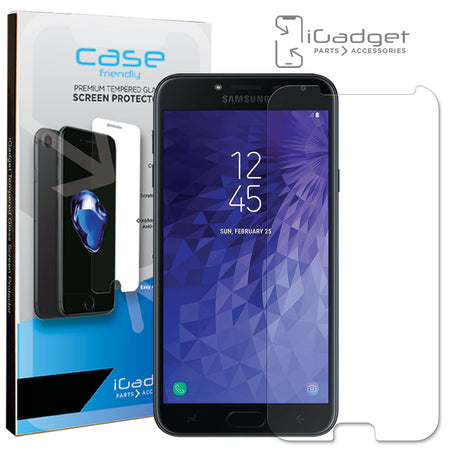Samsung J4 Screen Protector | Case Friendly Ultra Clear Tempered Glass