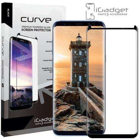 Samsung Galaxy S8 Screen Protector | Edge Adhesive Case Friendly Curved Tempered Glass