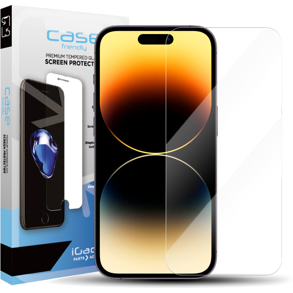 iPhone 14 Pro Screen Protector Ultra Clear | Case Friendly Tempered Glass