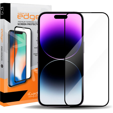 iPhone 14 Pro Max Screen Protector Ultra Clear with Mesh cover | Full Coverage Tempered Glass