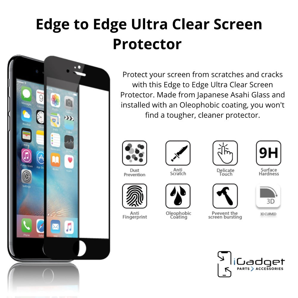 iPhone 7 Plus/8 Plus 3D Full Coverage Ultra Clear Glass Screen Protector-Black Border