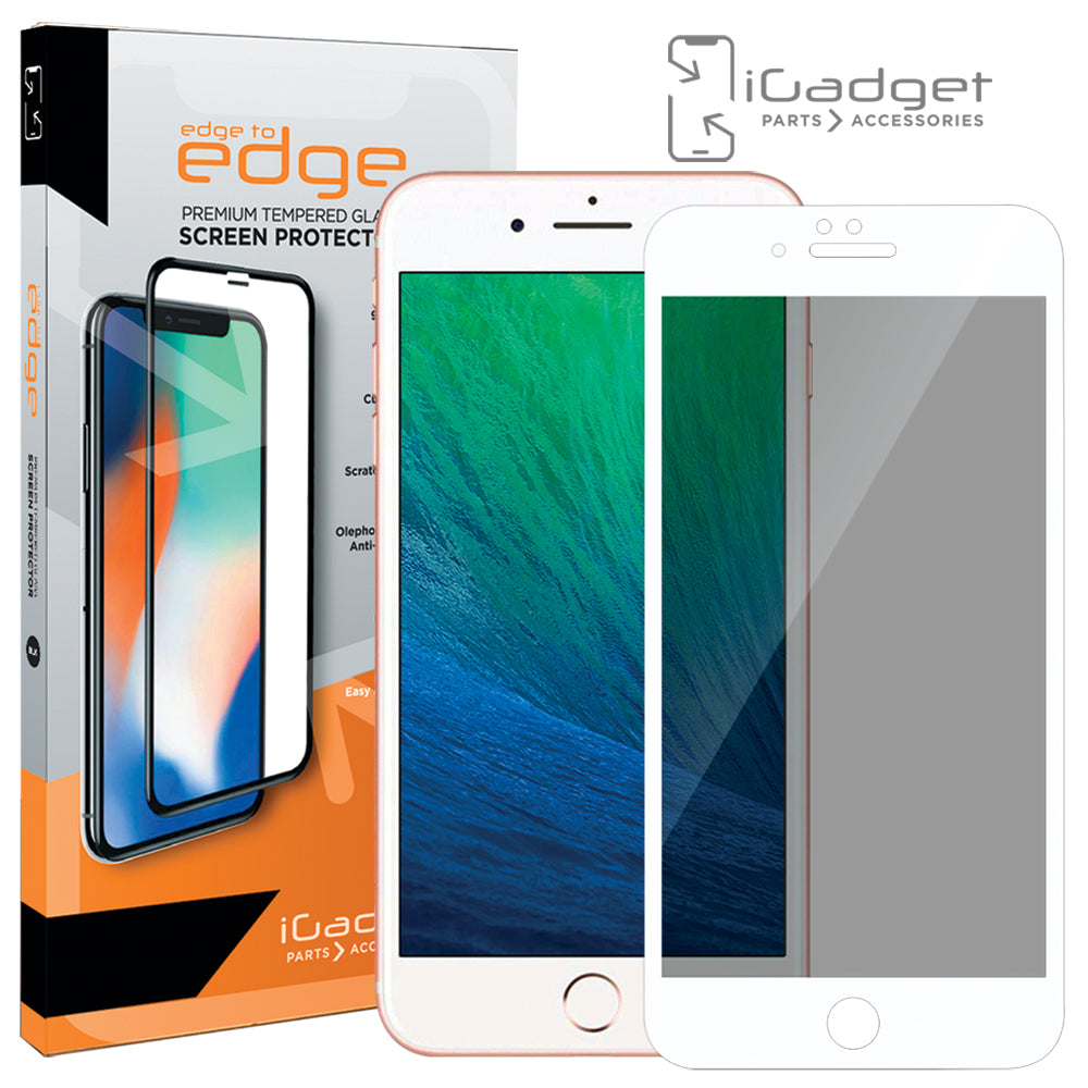 iPhone 7 Plus/iPhone 8 Plus Screen Protector Privacy | 3D Full Coverage Glass-White Border
