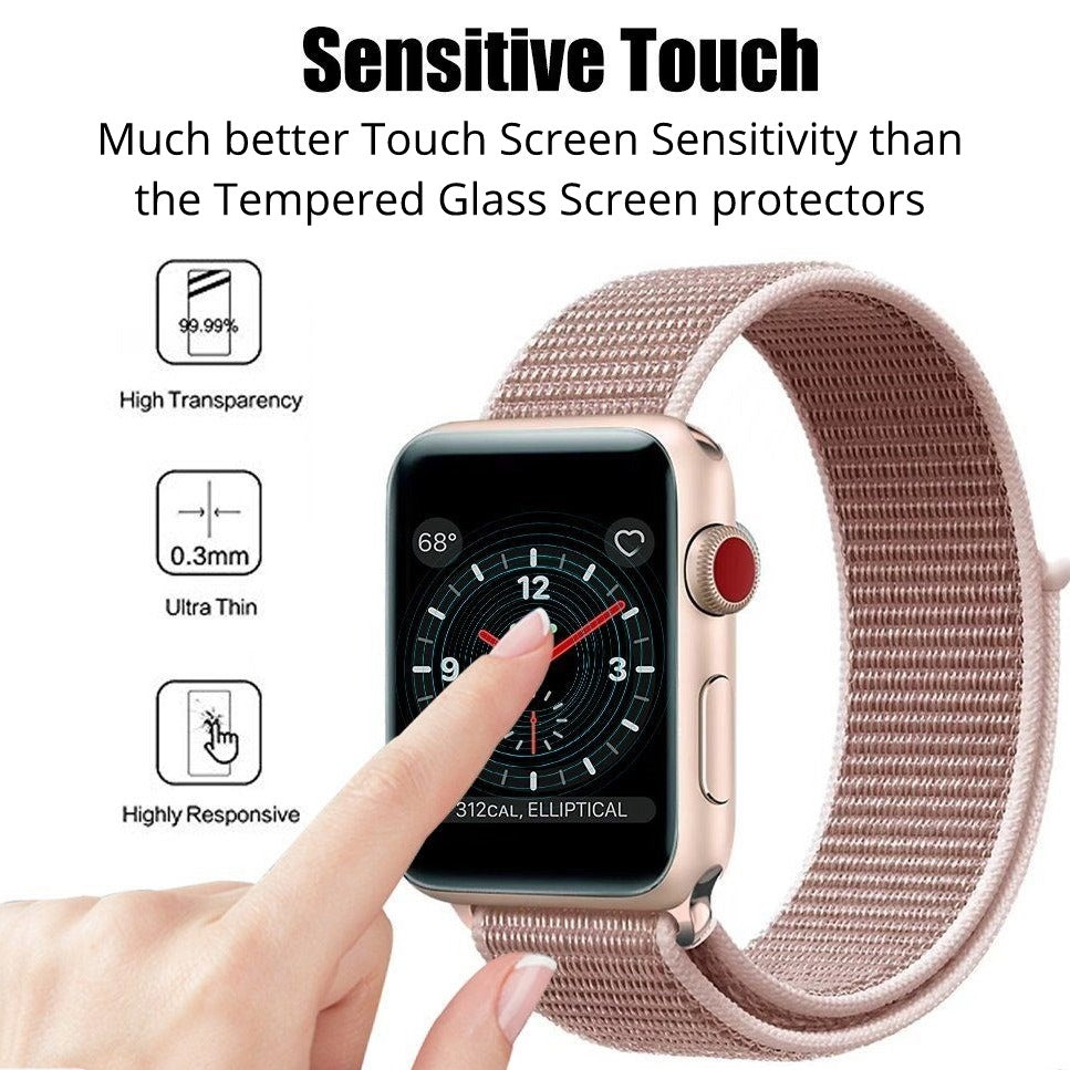 Apple Watch 42mm Screen Protector | 3D Hybrid Glass Full Coverage (For Series 1, 2 & 3)