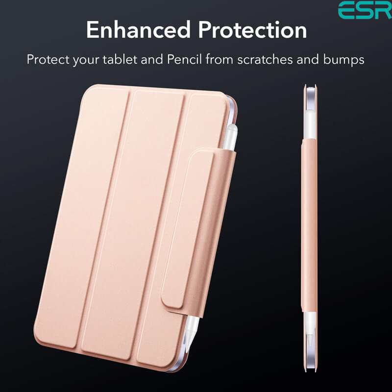 ESR iPad Mini 6 Case (2021) | Rebound Magnetic Case with Clasp - Rose Gold