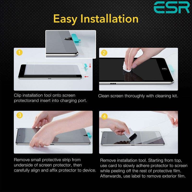 ESR iPad 7/8/9, Air 3, iPad Pro 10.5" Paper-Feel Paperlike Screen Protector
