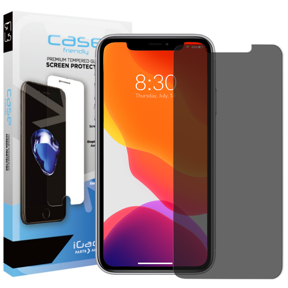 iPhone XR/iPhone 11 Glass Screen Protector Privacy Tint | Case Friendly