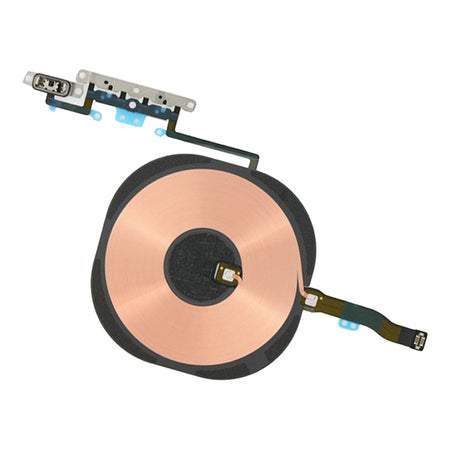 iPhone 11 Pro Volume Flex Cable with Qi Wireless Charging Coil front in slant position