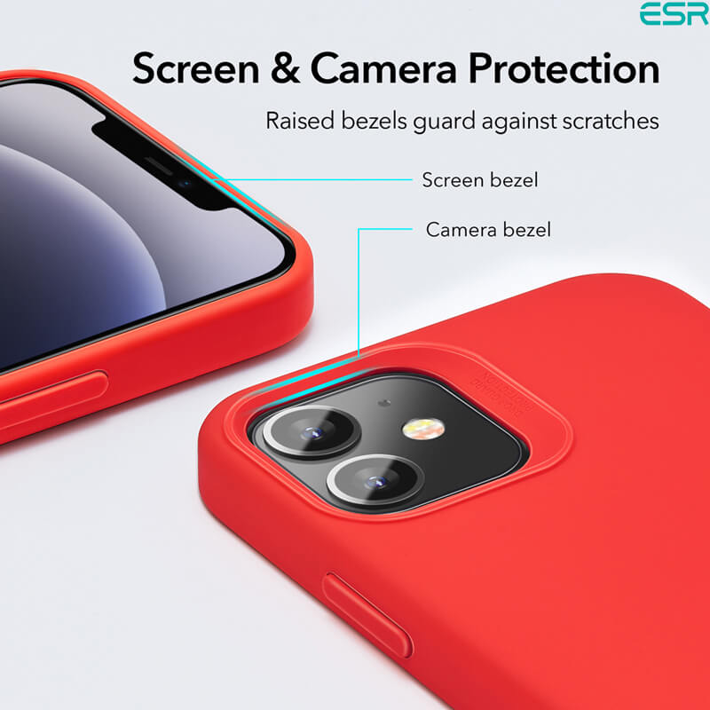 ESR iPhone 12 Mini Case | Liquid Silicon Cloud Red