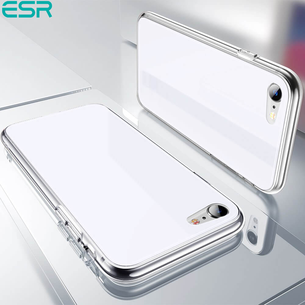 ESR iPhone SE 2nd & 3rd Gen (2022/2020)/iPhone 8/iPhone 7 Case | Mimic Tempered Glass White Case