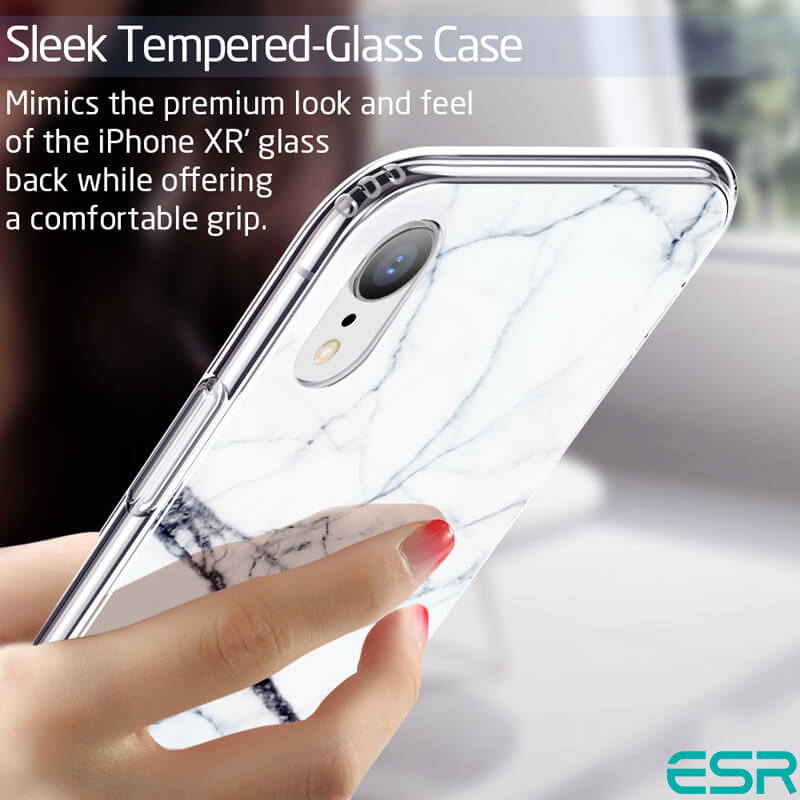 ESR iPhone XR Case | Mimic Glass Marble White