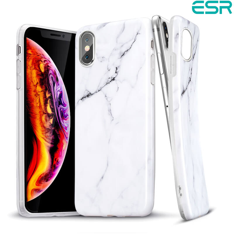 ESR iPhone XS Max Case Marble White Sierra Case
