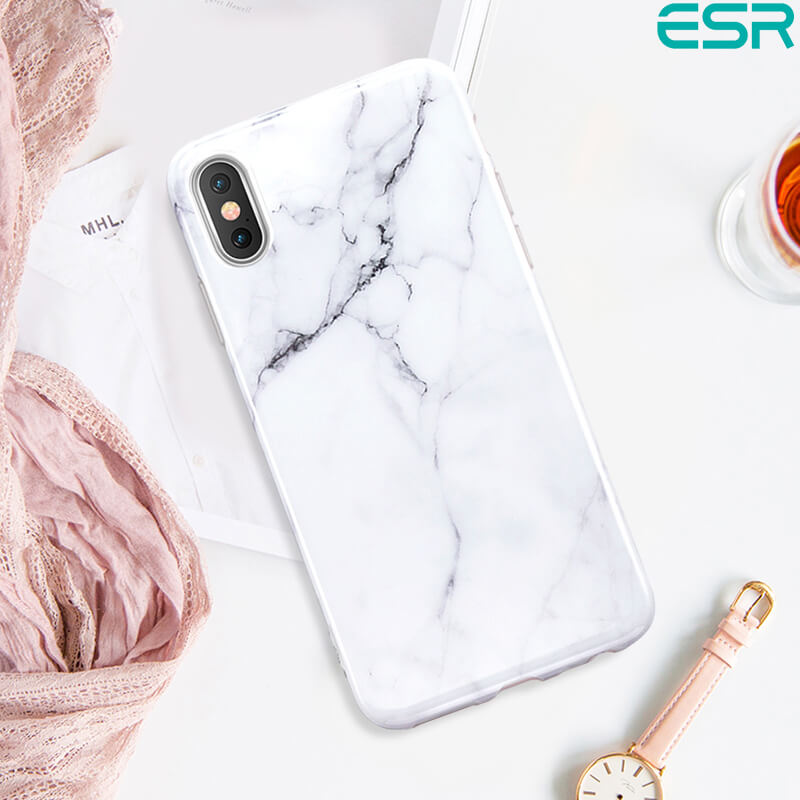 ESR iPhone XS Max Case | Marble White Sierra Case